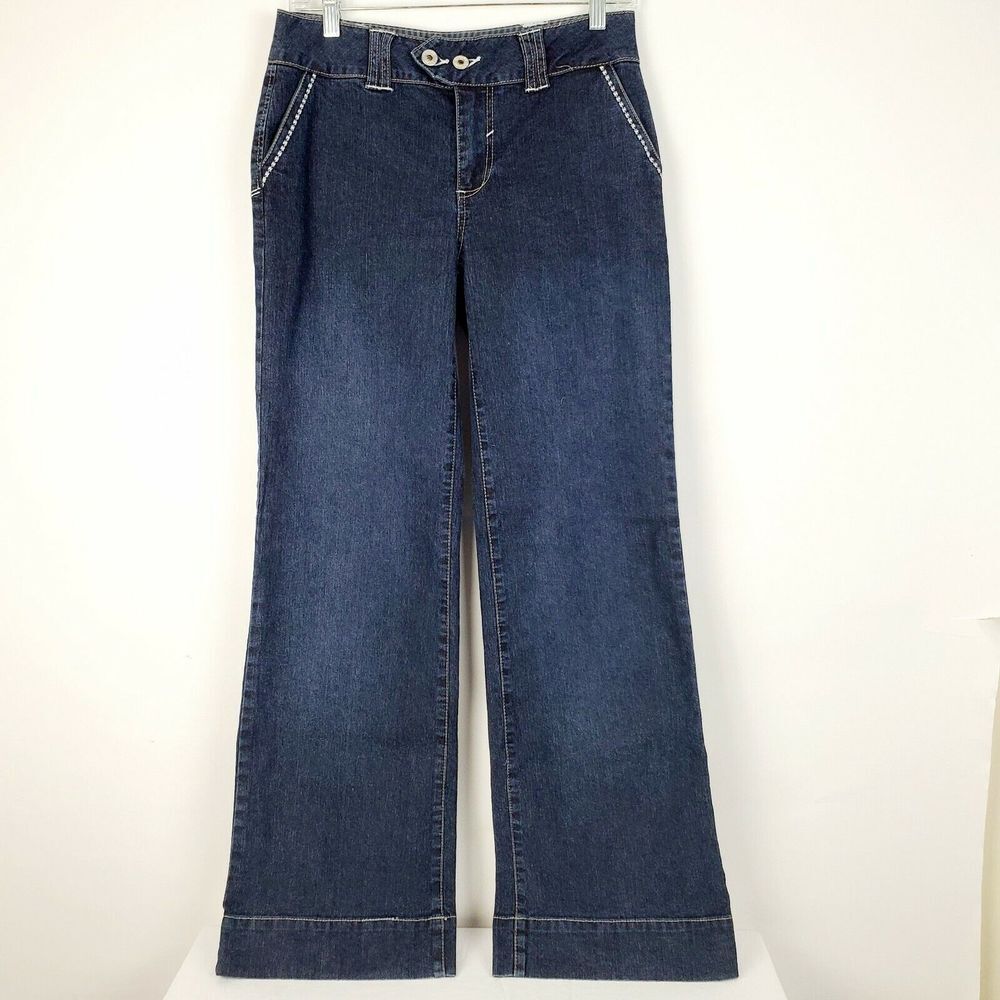 Duplex by‎ Tyte Women's Stretch Denim Wide Leg Jeans Size 6 Dark Wash